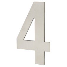Hampstead 100mm Concealed Screw Fix Door Numeral - 4 - Satin Stainless Steel